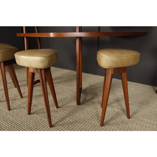 Sculptural Boomerang Bar and Sculpted Leg Barstools, Circa 1950s For Sale - Image 11 of 18