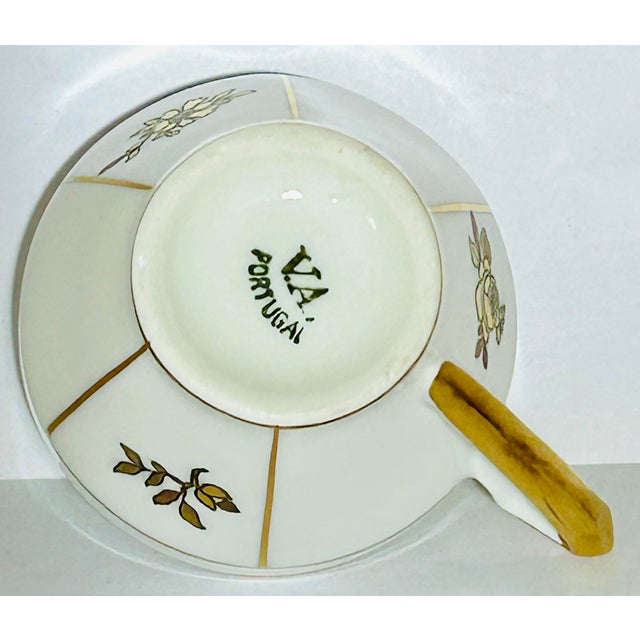 Ceramic Art Deco Portuguese Espresso Cups and Saucers - Set of 8 For Sale - Image 7 of 12