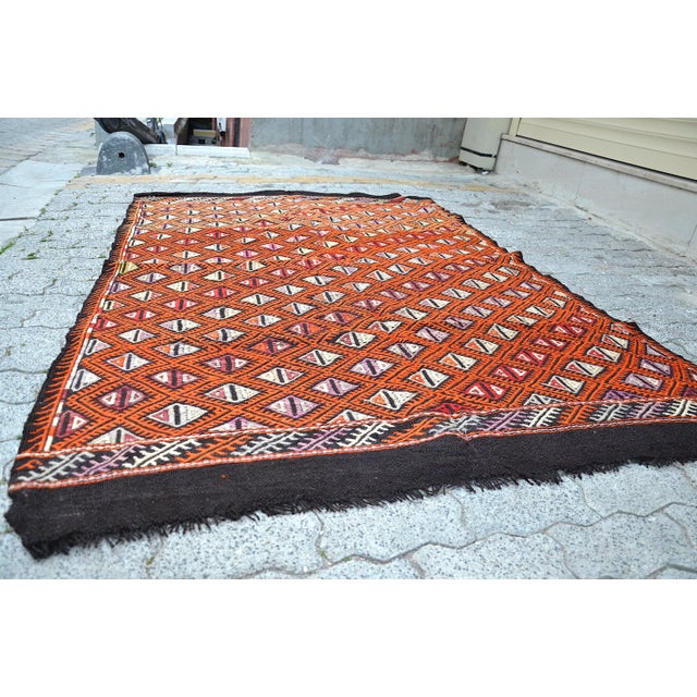 Rustic 1960s Vintage Anatolian Handwoven Kilim Rug For Sale - Image 3 of 11