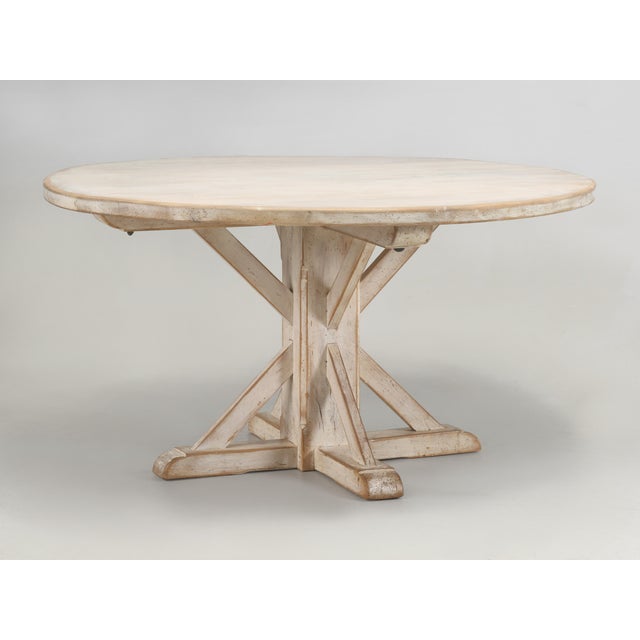 White Country French White Washed Round Kitchen/Dining Table (6) Chairs For Sale - Image 8 of 17
