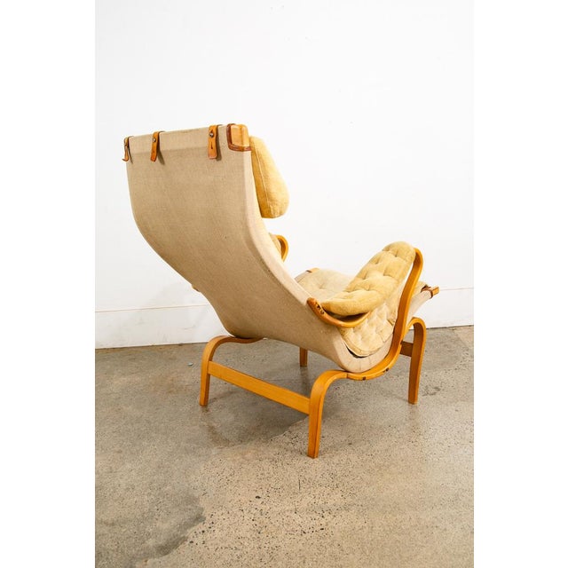 Bruno Mathsson 1960s Mid Century Danish Modern Lounge Chair Dux Bruno Mathsson Pernilla Off White MCM For Sale - Image 4 of 12