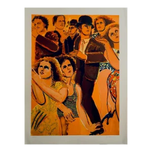 1970s Lester Johnson Street Scene 4 Hand Signed Numbered Lithograph Mid Century Art