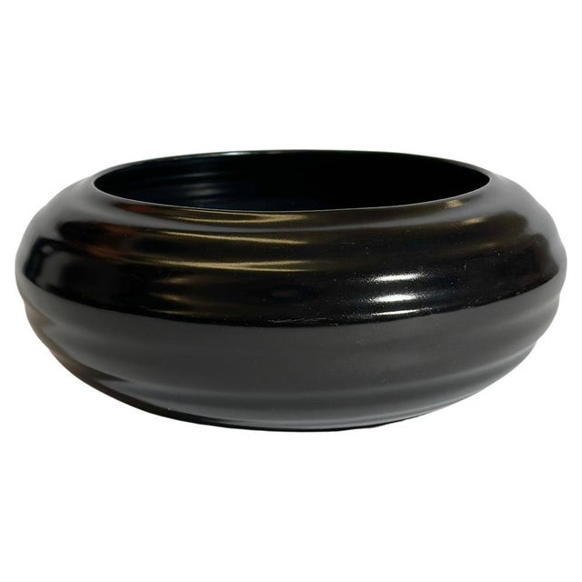Art Deco English Black Glazed Stoneware Bowl by Doulton Lambeth, 1930s For Sale - Image 10 of 10
