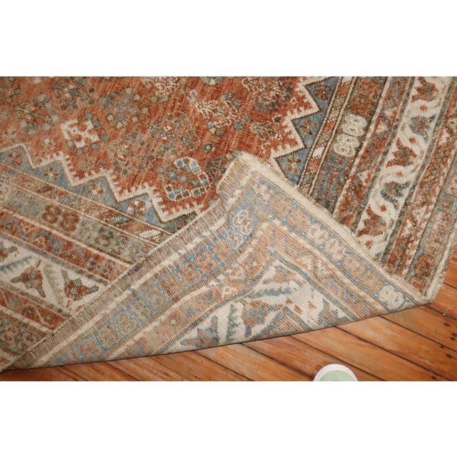 Brown Zabihi Collection Tribal Antique Shiraz Room Size Rug - 7'5" x 10'5" For Sale - Image 8 of 12