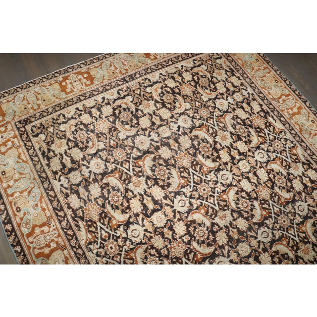 Black Antique Indian Agra Rug - 6' x 8'9" For Sale - Image 8 of 8