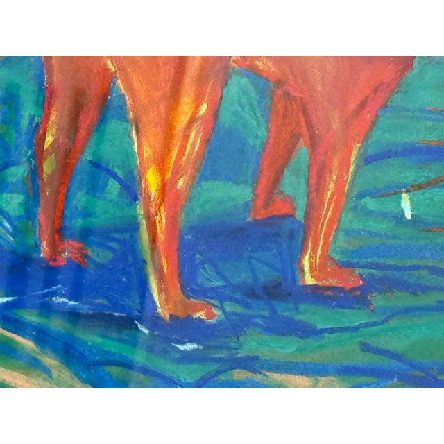 Expressionist Pastel of a Dog Carrying a Burning Stick, Signed Ma For Sale In San Francisco - Image 6 of 12