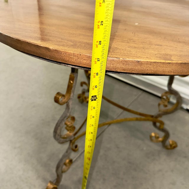 1940s Wrought Iron French Guéridon Side Table For Sale In Palm Springs - Image 6 of 9