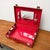 Mid-Century Modern German Red Beauty Vanity Mirror Case, 1960s For Sale - Image 10 of 18