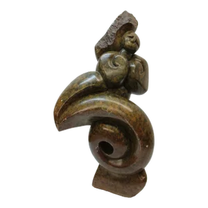 African Female Nude Carved Stone Figure