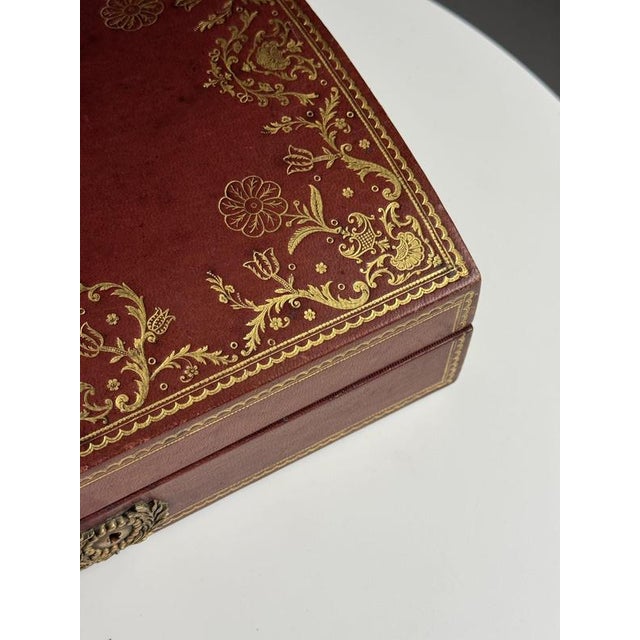 Red Leather Jewelry Box For Sale - Image 13 of 16