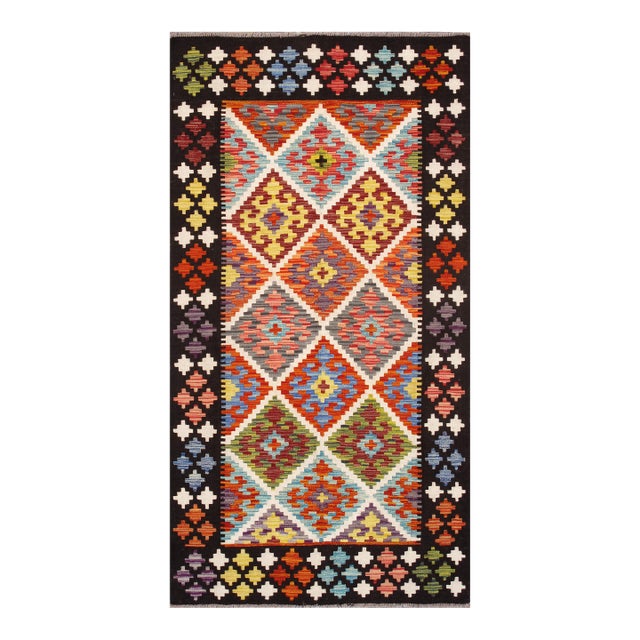 Pasargad Home Kilim Multi Wool Area Rug- 3' 5'' X 6' 6'' For Sale