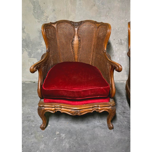 Louis XV Style Armchairs in Wood and Rattan, 1890s, Set of 2 For Sale - Image 11 of 16