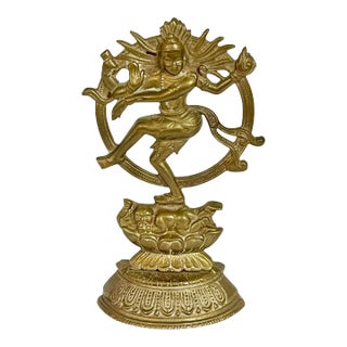 Vintage Brass Indian Nataraja Hindu God Figure For Sale
