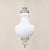 Large milk glass swag lamp with a sculptural globe and ornate white-and-gold fittings. Measures 27″ tall, with new wiring,...