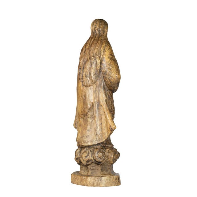 Religious Statue of Our Lady and Child, 20th Century, Wood For Sale - Image 6 of 12