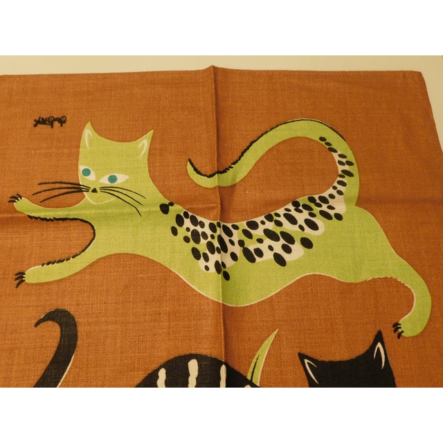 Textile Vintage Dolly Dembo Atomic Cat Linen - Kay Dee Designs Textile Art For Sale - Image 7 of 10