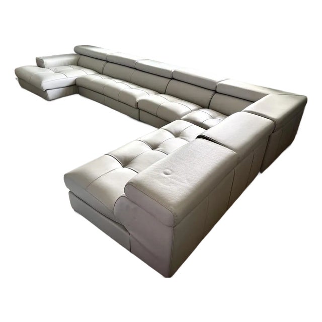 Nicoletti Italian Soft Grey Leather Sectional "Amalfi" 2011 For Sale