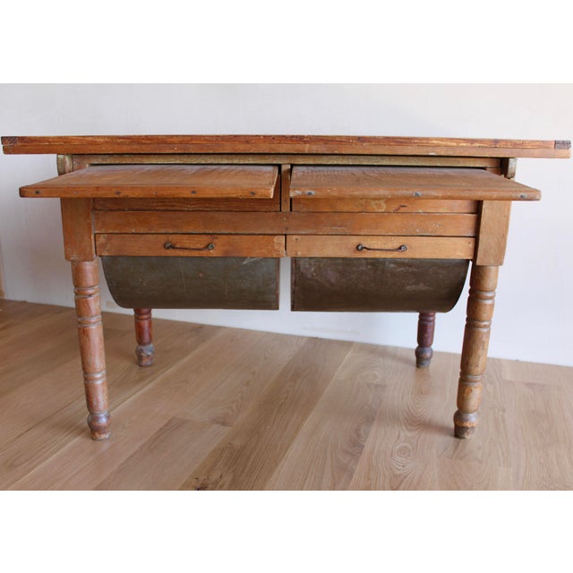 Antique Early 20th Century Primitive Shaker Farmhouse Dining Table