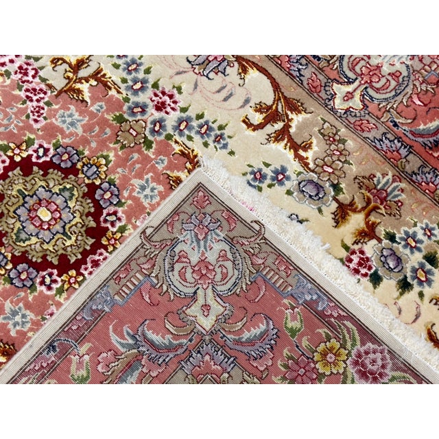 Extremely Fine Vintage Persian Tabriz Wool and Silk Rug 3'4" X 5’2” For Sale - Image 9 of 9
