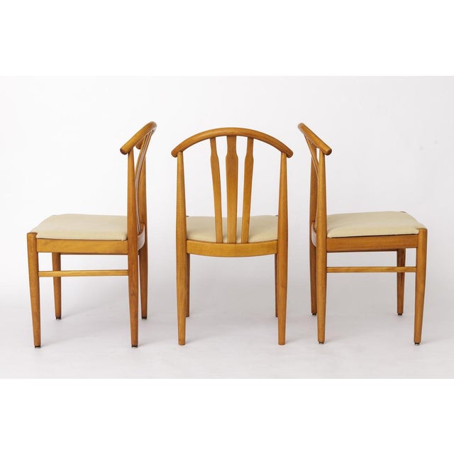 Vintage Swedish Chairs in Beechwood by Carl-Ewert Ekström, 1960s, Set of 3 For Sale - Image 4 of 9