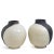 Japanese Modern Minimalist White & Black Raku Ceramic Sculptures, Set of 2 For Sale - Image 4 of 6