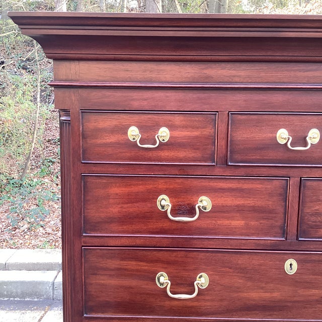 1980s Henkel Harris Genuine Mahogany Tall Chest of Drawers, Chippendale Style – Finish 29 For Sale - Image 10 of 15