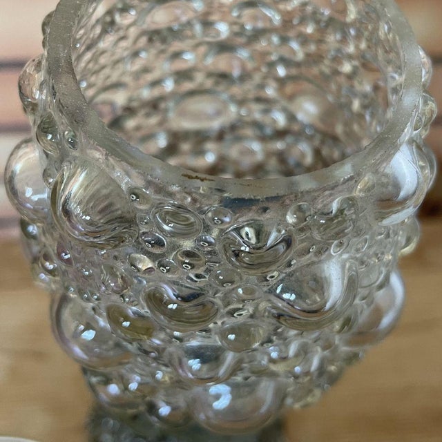 1950s Small Portuguese Baroque Inspired Table Lamp in Ornate Brass and Bubble Glass, 1950s For Sale - Image 5 of 11