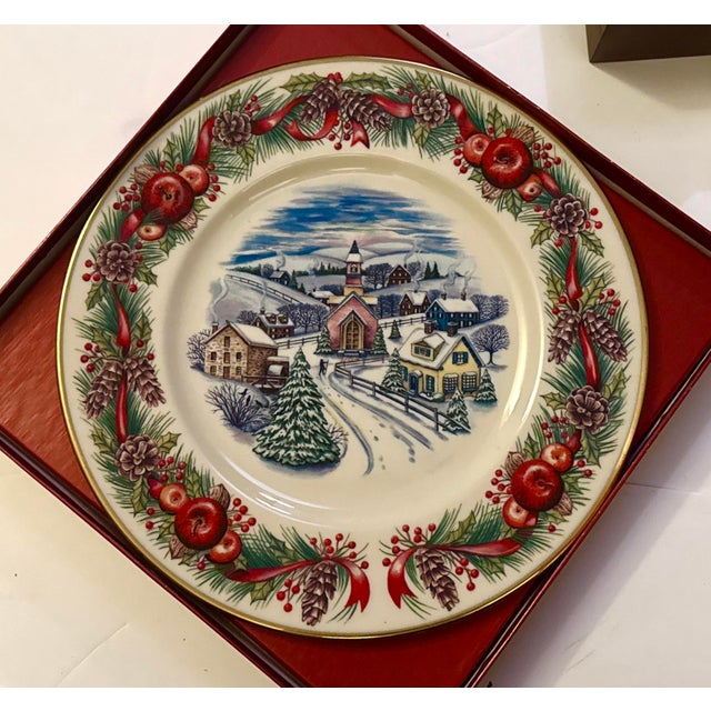 Lenox limited series, 2000 "New England Hilltop" collector plate from the Villages Around the World series, featuring a...
