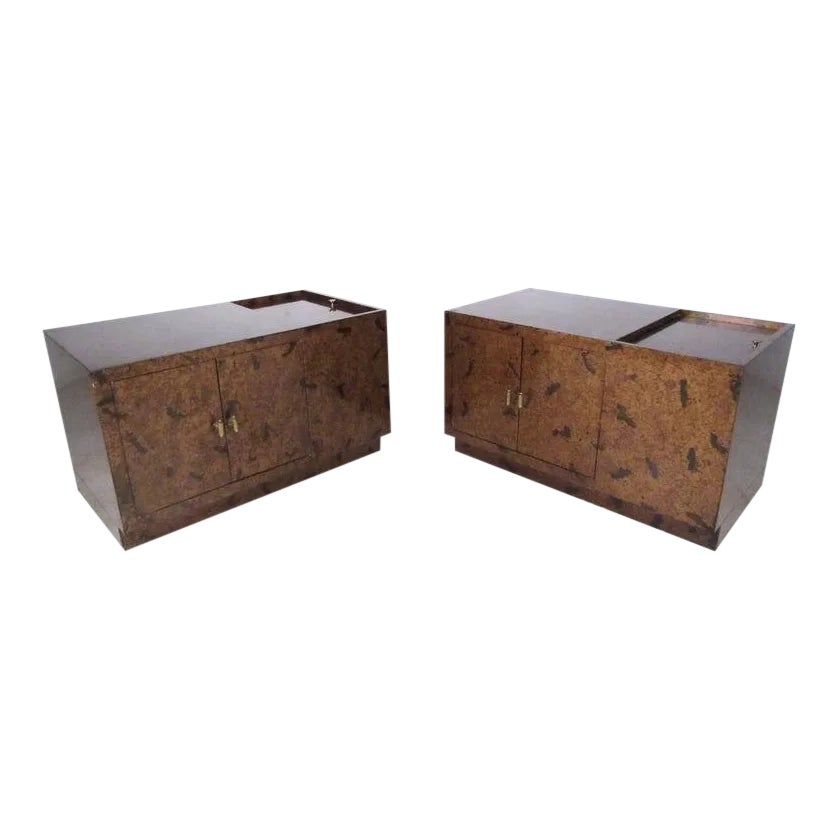 Mid-Century Faux Tortoise Shell End Tables by Directional- a Pair ...