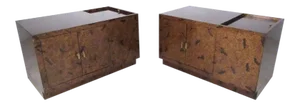 Mid-Century Faux Tortoise Shell End Tables by Directional- a Pair