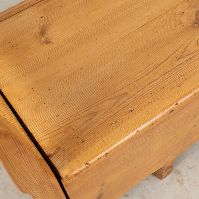 Wood 19th Century Swedish Pine Storage Bench With Storage For Sale - Image 7 of 16