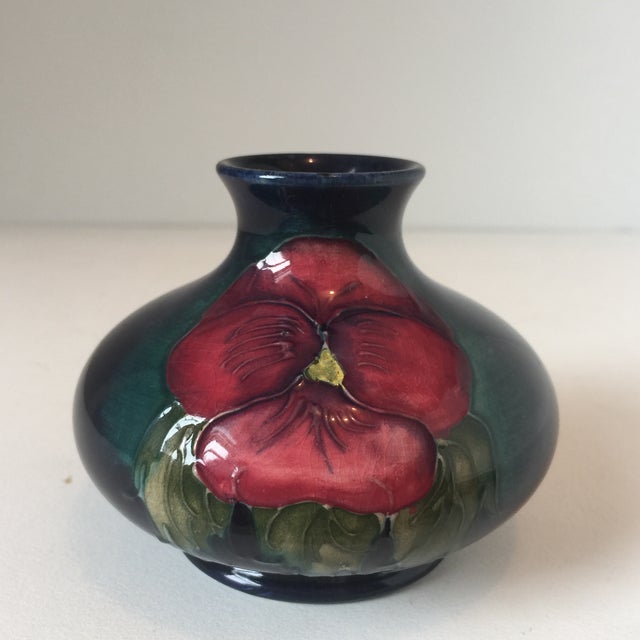 William Moorcroft Pansy Vase Chairish