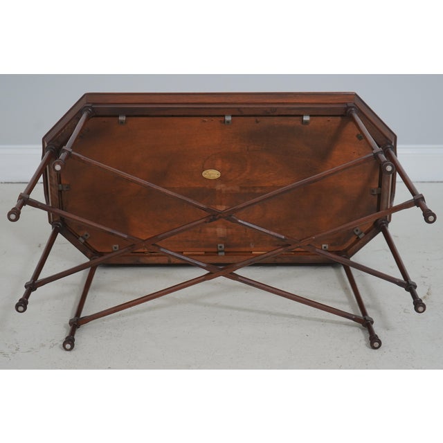 Councill Fixed Tray Flame Mahogany Inlaid Cocktail Coffee Table For Sale - Image 14 of 15