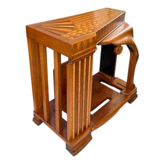 1930s Biedermeier Style Austrian Art Deco Inlaid Side Occasional Table For Sale