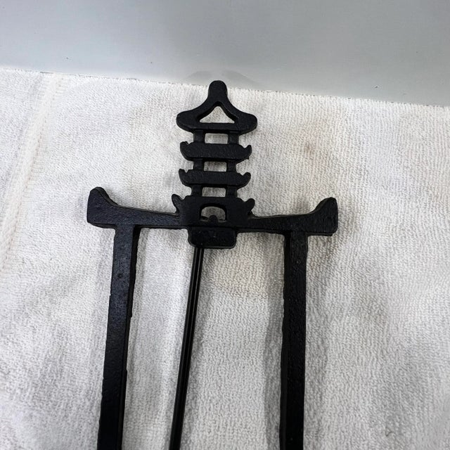 Mid 20th Century Mid Century Cast Metal Pagoda Easel For Sale - Image 5 of 8