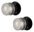 Pair of Joe Colombo Black 'Fresnel' Glass and Metal Indoor/Outdoor Wall Lamps for Oluce For Sale