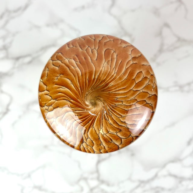 Sienna Cohn-Stone Studios Signed Art Glass "Tortoise Shell" Vase - 8" c.2000 For Sale - Image 8 of 10