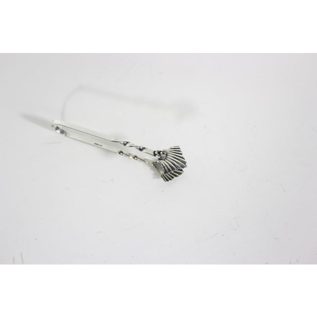 Metal Vintage Sterling Silver Shell or Leaf Sugar or Ice Tongs Bar Cart Styling BonBon Hallmark For Sale - Image 7 of 12