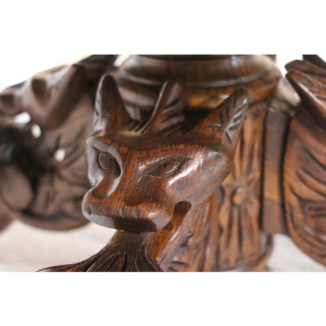 Early 19th Century Oak Coffee Table With Gargoyles For Sale - Image 13 of 17