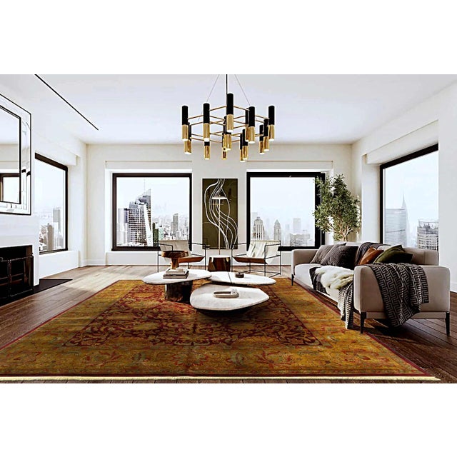 Rust Fine Hand Knotted Agra For Sale - Image 4 of 4