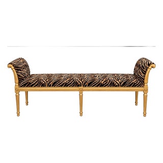19th Century Italian Gilded Window Bench. For Sale
