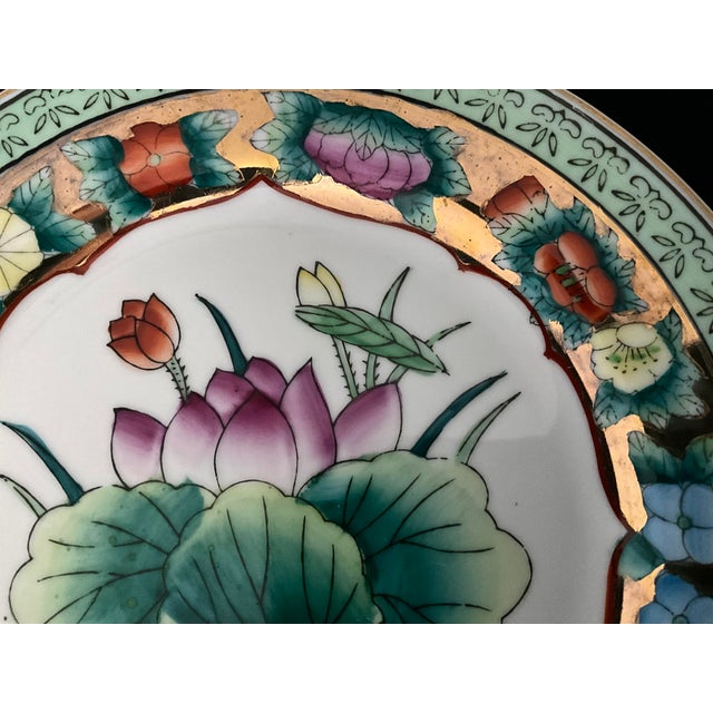 Late 20th Century Late 20th Century Imported Decorative Lotus Plate For Sale - Image 5 of 8