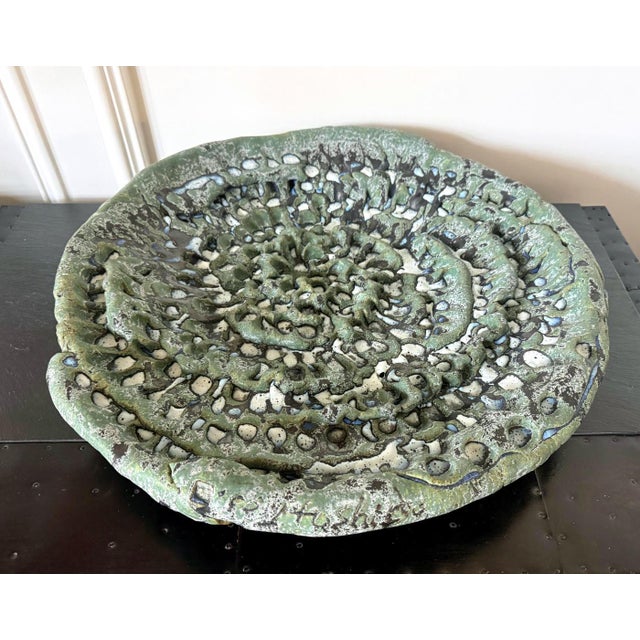 Large Japanese Contemporary Stoneware Glazed Plate by Satoru Hoshino For Sale In Atlanta - Image 6 of 15