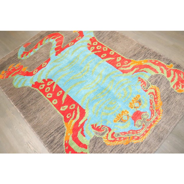 Contemporary Contemporary Flayed Turkish Tiger Rug - 5'1" x 6'8" For Sale - Image 3 of 7