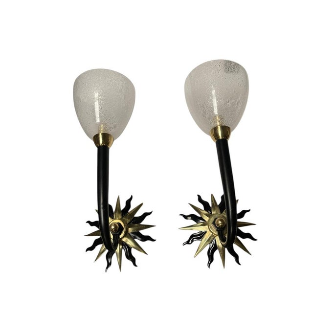 Mid-Century Modern Vintage Bronze Sconces by André Arbus, 1940s, Set of 2 For Sale - Image 3 of 13