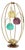 Oval "Bird Cage" Brass Table Lamp Purple Blue Yellow Glass Globe Shades MINT! For Sale