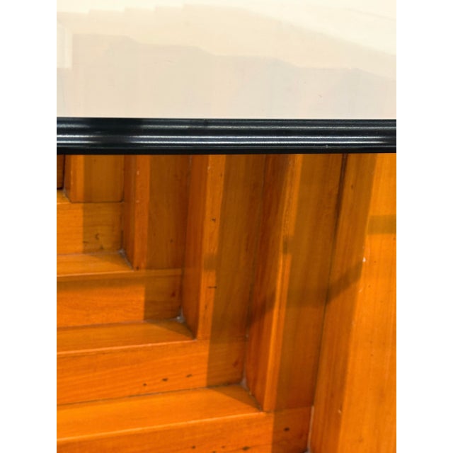 Wood Italian Modernist Wood and Glass Coffee Table With Sculptural Base, 1970s by Giuseppe Rivadossi For Sale - Image 7 of 8