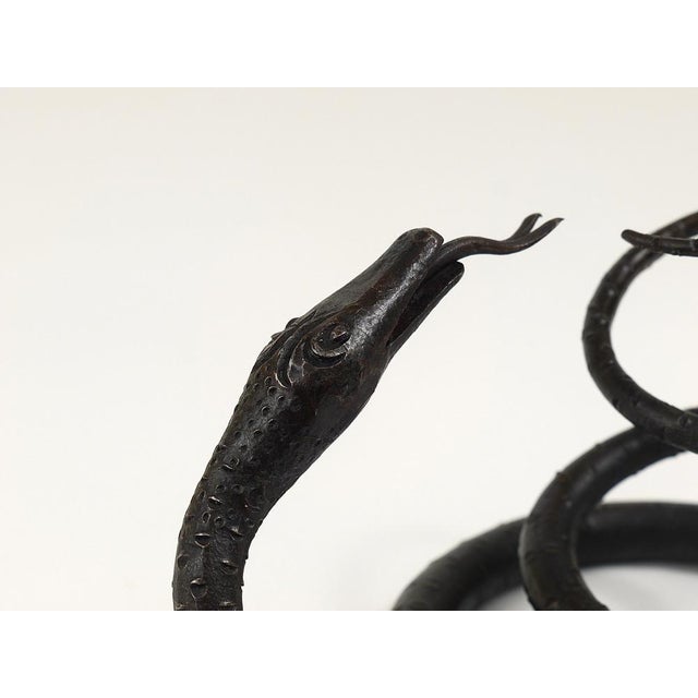 Austrian Snake Sculpture in Hand Forged Iron in the style of Edgar Brandt, 1920s For Sale - Image 18 of 18