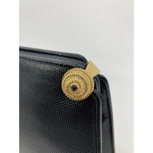 Judith Leiber Black Lizard Crystal Shells Clutch For Sale - Image 10 of 12