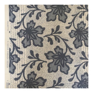 Sister Parish Blue Palmetto Cotton Linen Fabric - 4 Yards For Sale